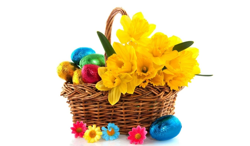 Daffodils Flower Basket Eggs Wrap