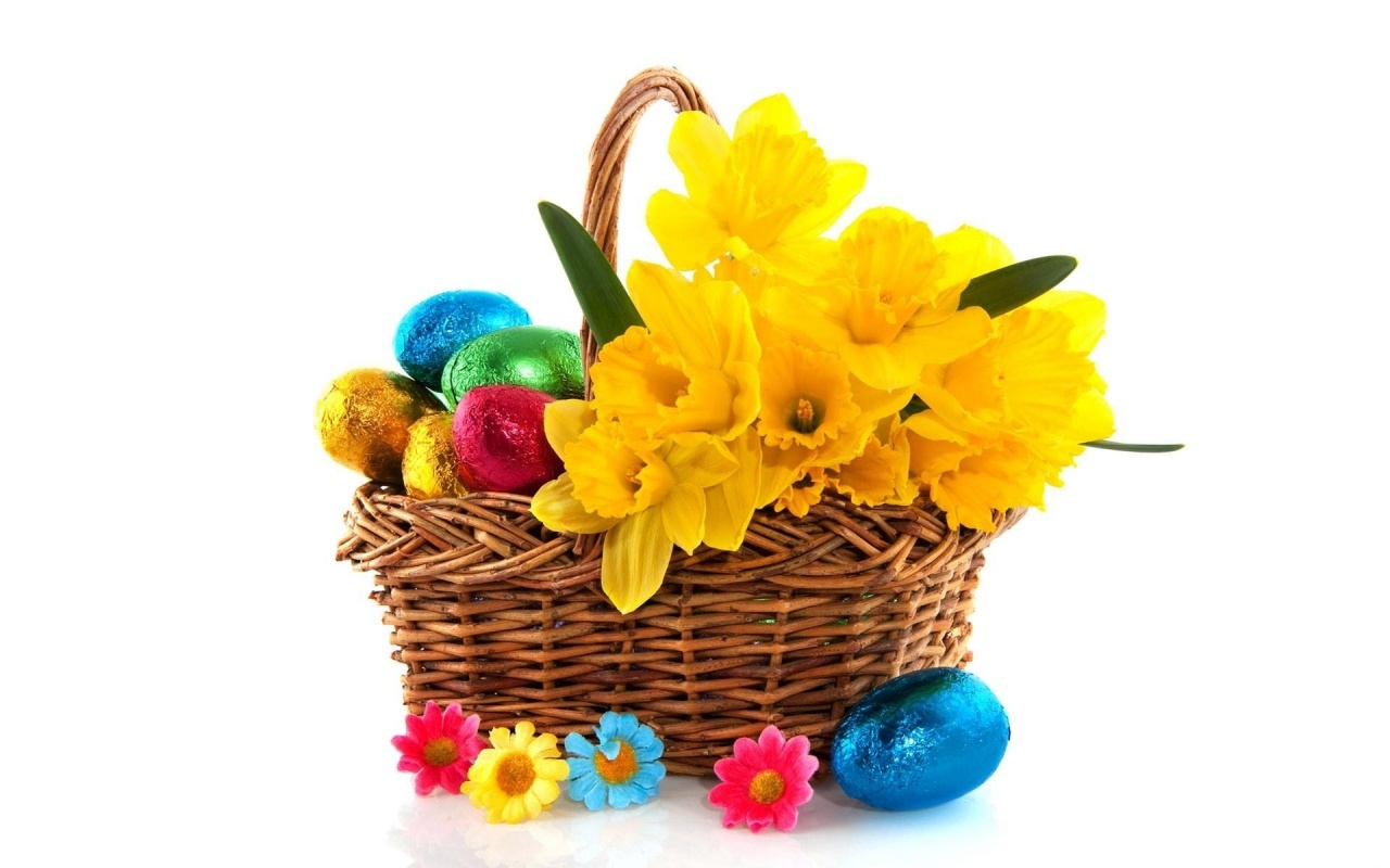 Daffodils Flower Basket Eggs Wrap