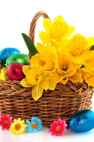 Daffodils Flower Basket Eggs Wrap