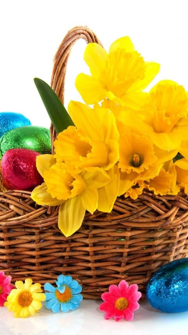 Daffodils Flower Basket Eggs Wrap