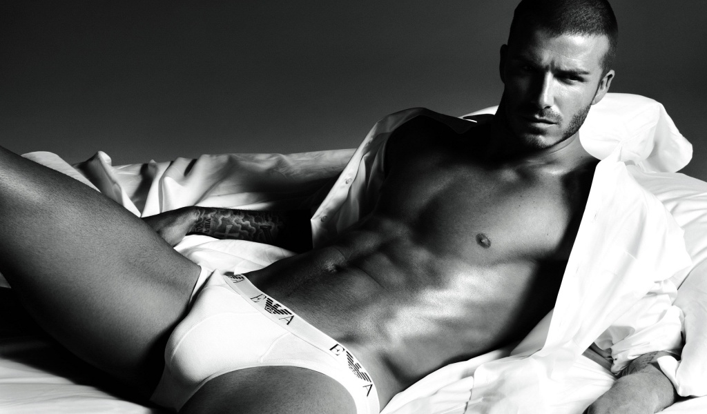 David Beckham White Lingerie Wallpaper