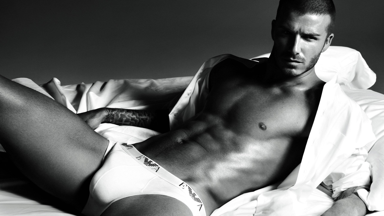 David Beckham White Lingerie Wallpaper