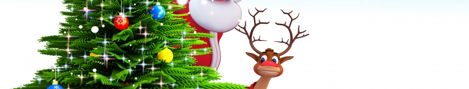 Deer Santa Claus Christmas Tree Snow