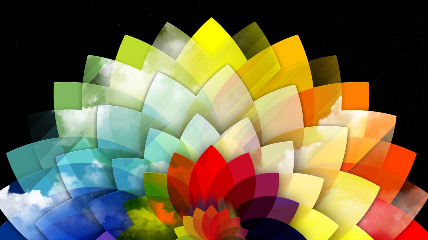 Digital Art Multicolored Flower