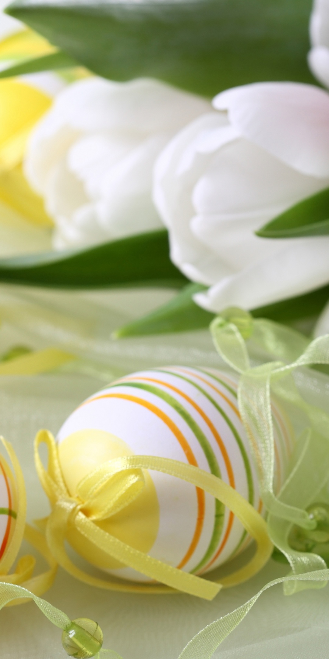 Easter Eggs And Flowers