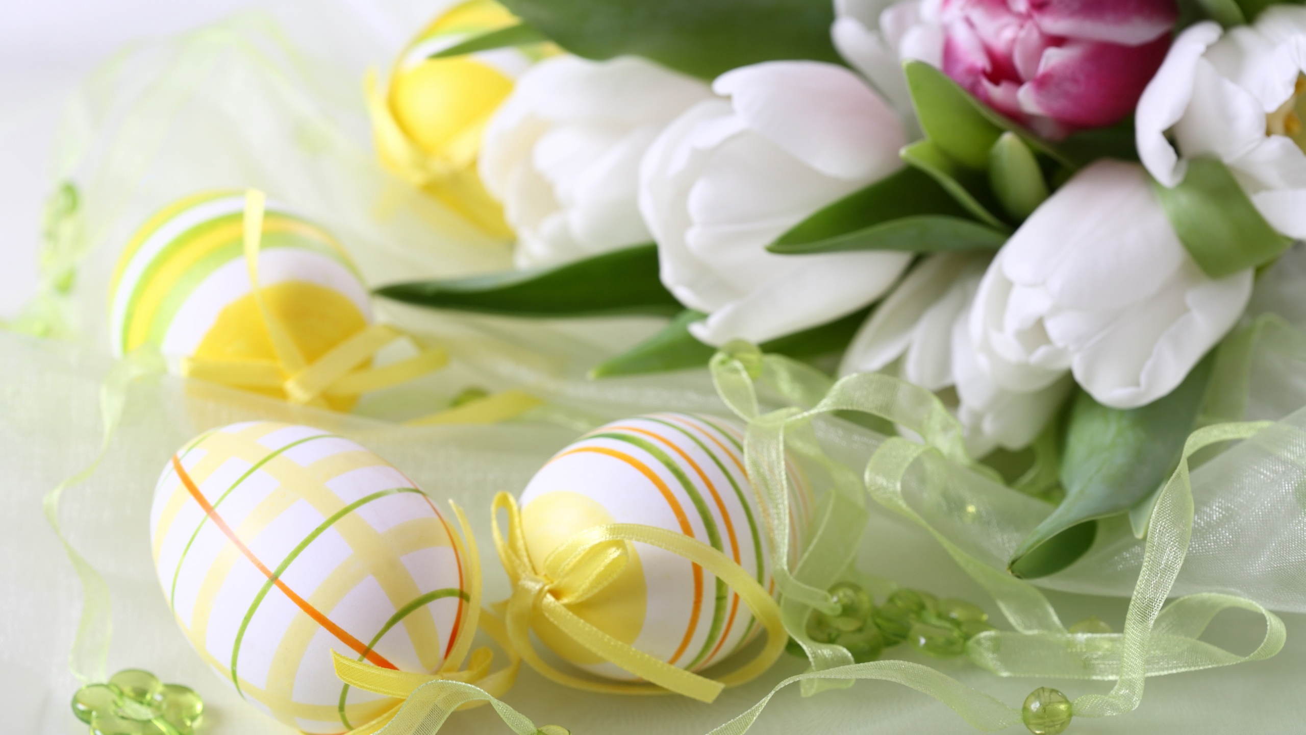 Easter Eggs And Flowers