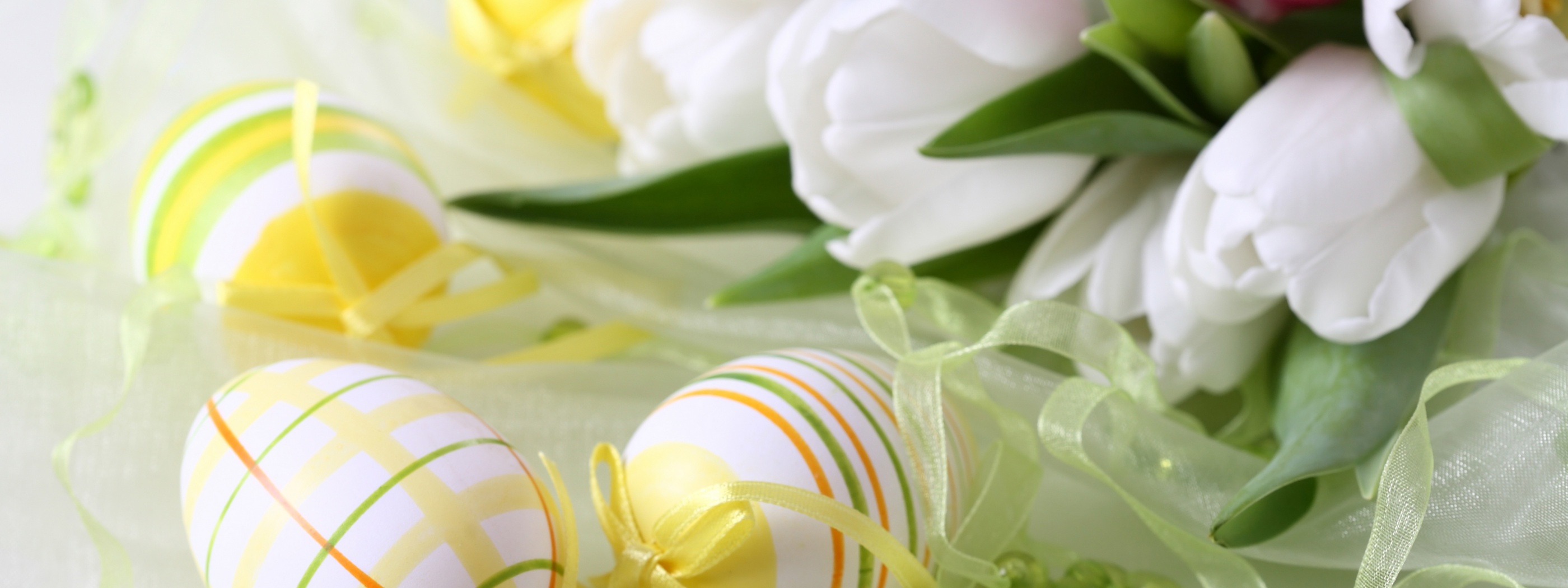 Easter Eggs And Flowers