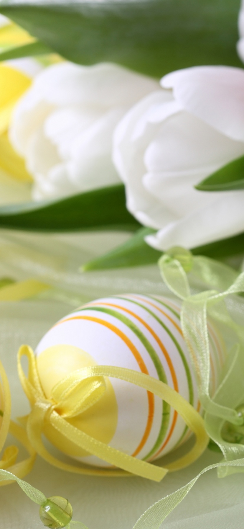 Easter Eggs And Flowers