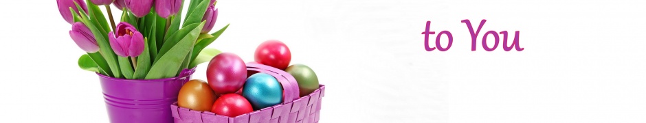 Easter Eggs And Tulips In Basket