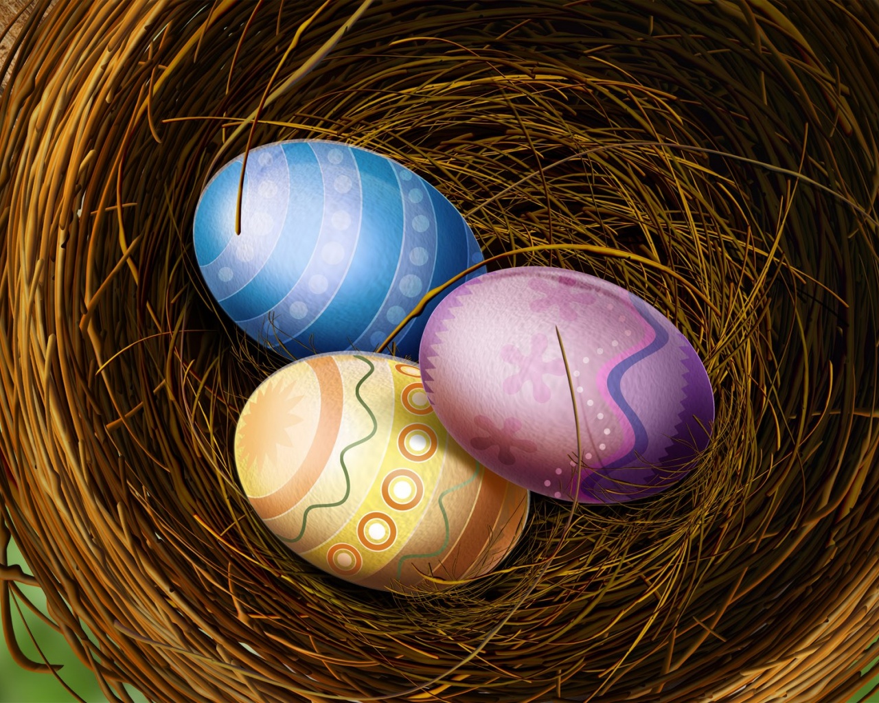 Easter Eggs In A Nest