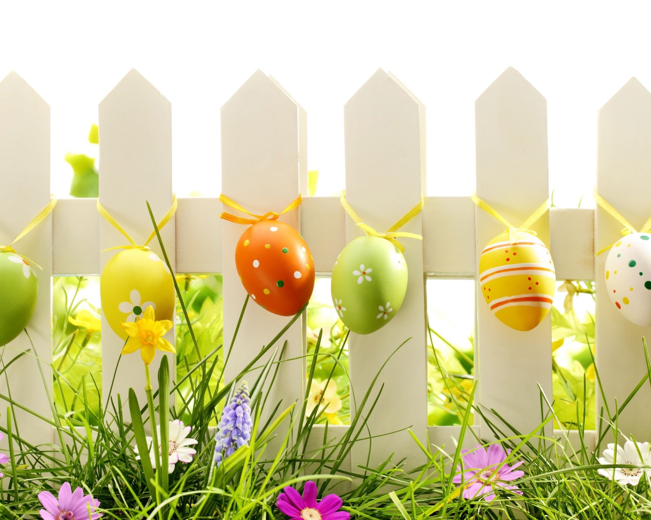 Easter Eggs On Fence