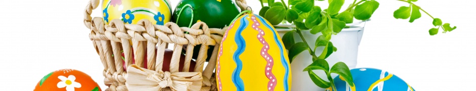 Easter Wicker Basket Eggs Plant