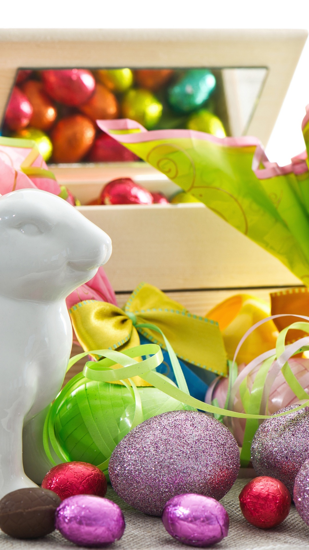 Easter With Bunny Decor And Eggs