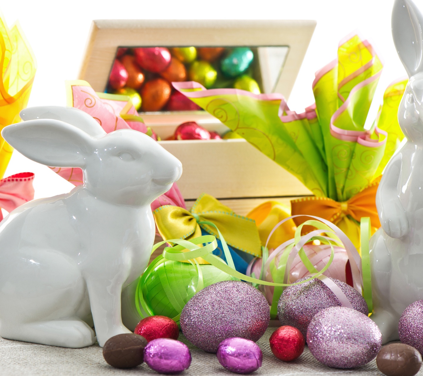 Easter With Bunny Decor And Eggs