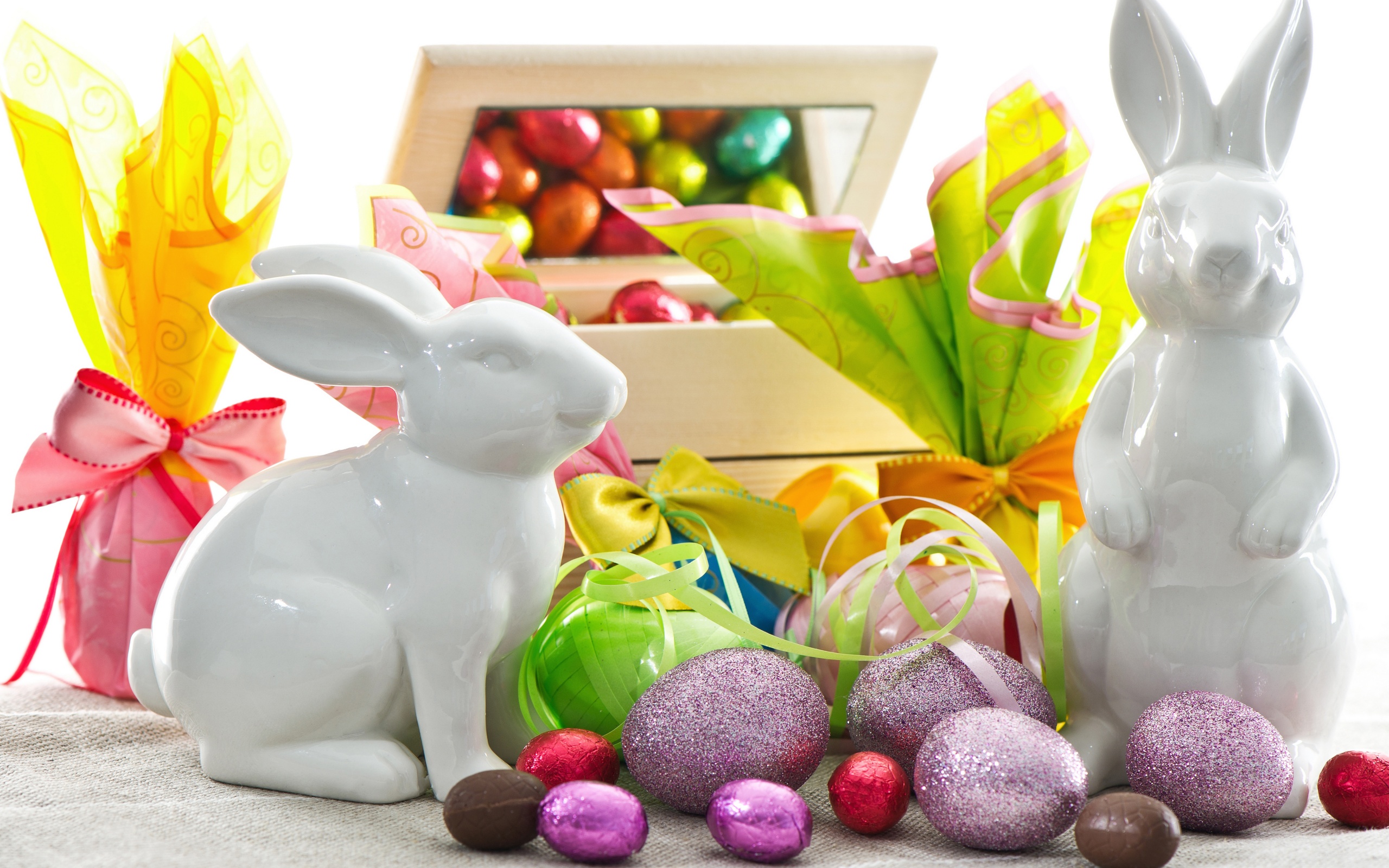 Easter With Bunny Decor And Eggs