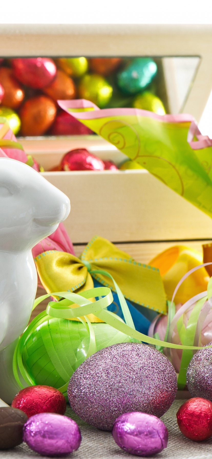 Easter With Bunny Decor And Eggs