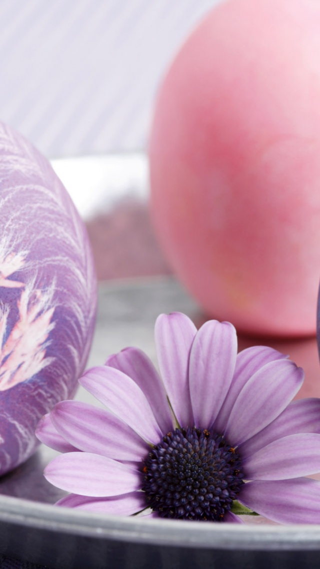 Eggs And A Mauve Flower