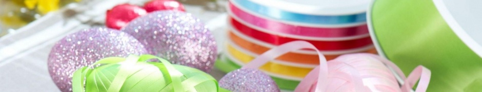 Eggs Easter Ribbons Table Foil Holiday