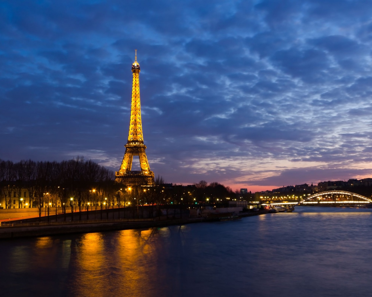 Eiffel Tower Sunset Architecture City Dusk Famous