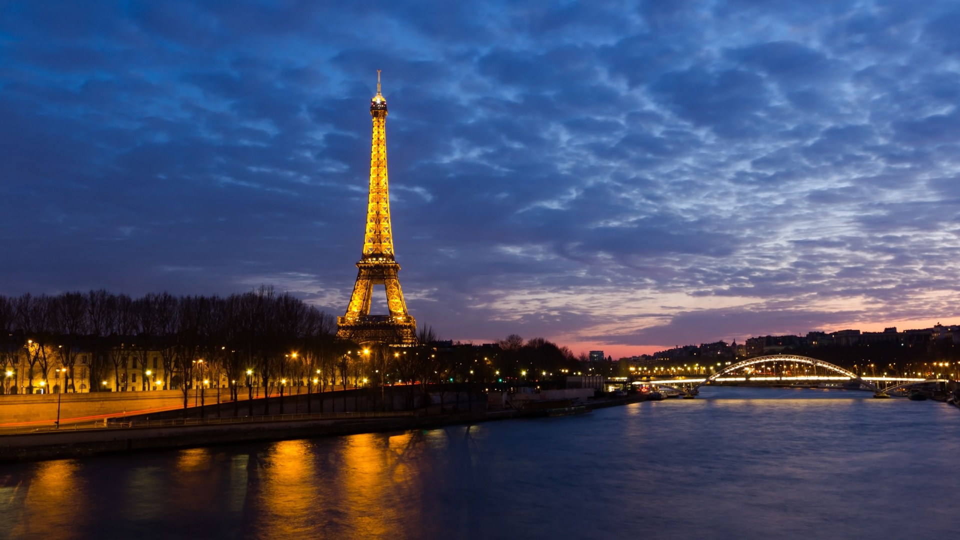 Eiffel Tower Sunset Architecture City Dusk Famous