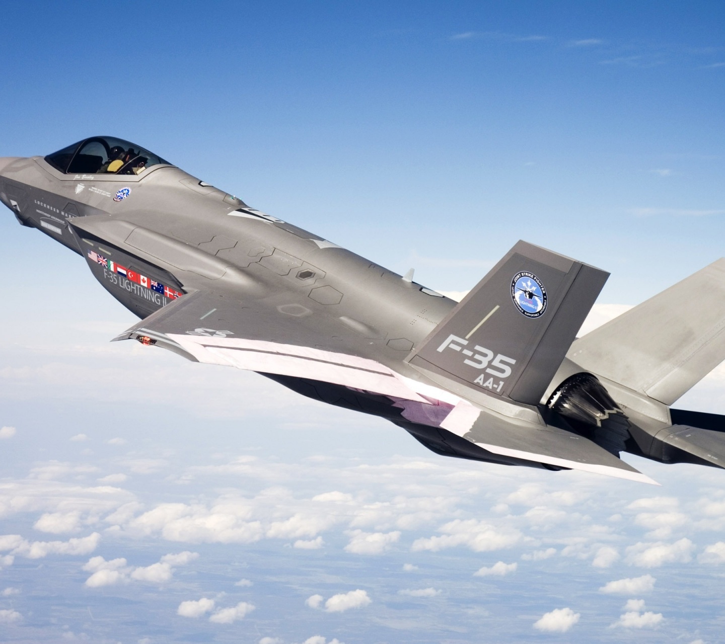 F 35 Fighter In Blue Sky