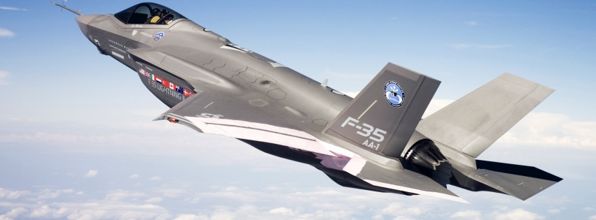 F 35 Fighter In Blue Sky