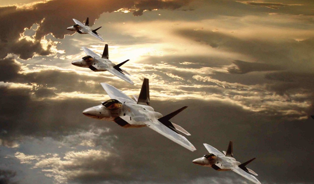 F-22 Raptor Flight Formation