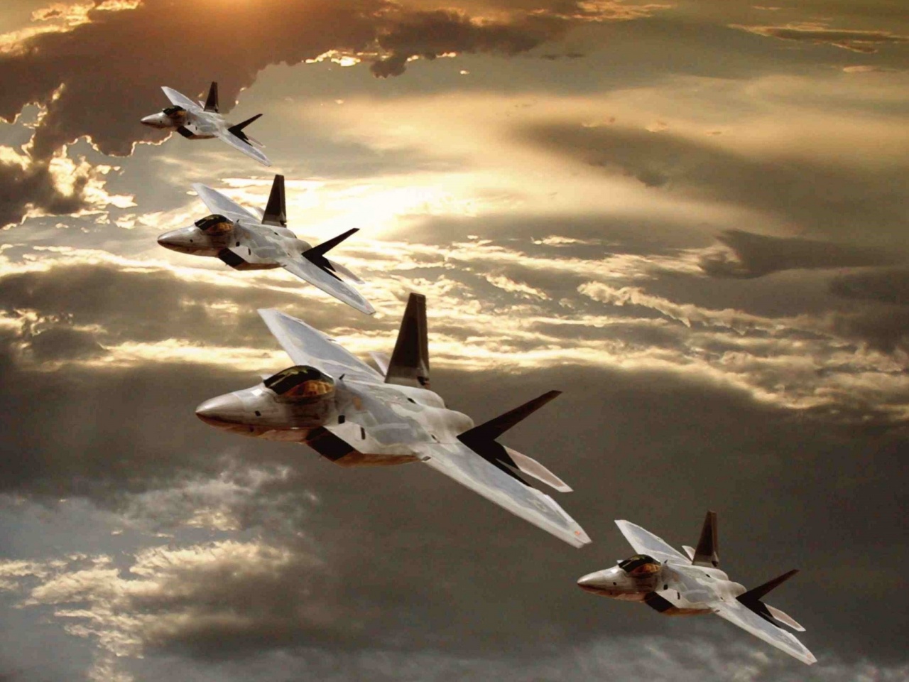 F-22 Raptor Flight Formation