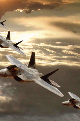 F-22 Raptor Flight Formation