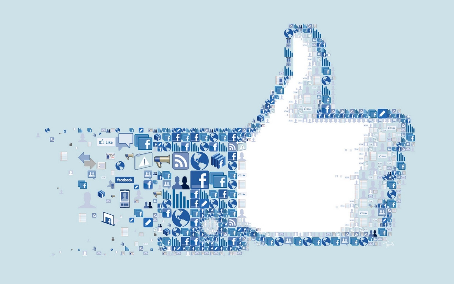 Facebook Icons Collage Logo Social Network I Like You