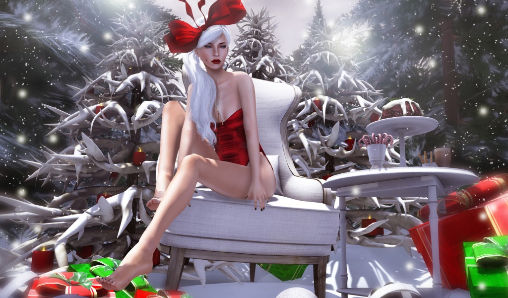 Fantasy Girl Christmas Snow Gifts