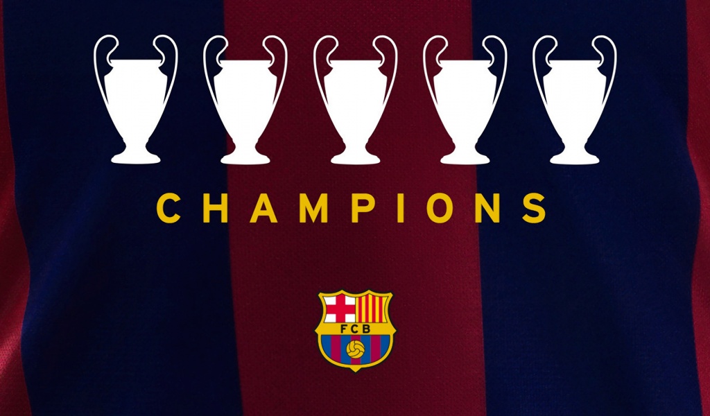 FC Barcelona 2015 Five UCL Champions