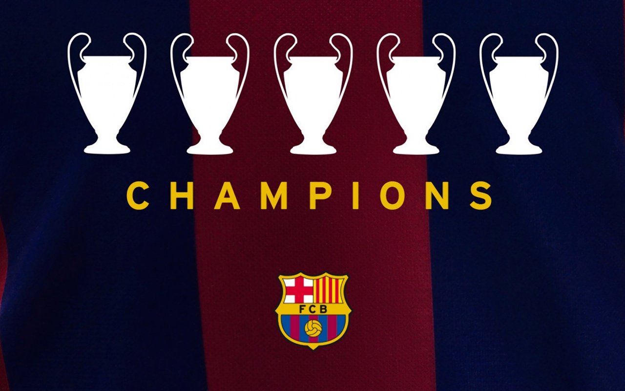 FC Barcelona 2015 Five UCL Champions