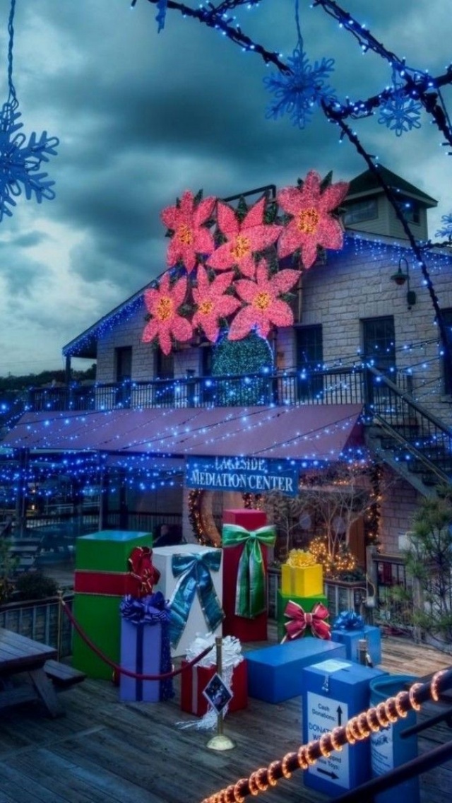 Festive New Year Snowflakes Arch Garlands Street Gifts