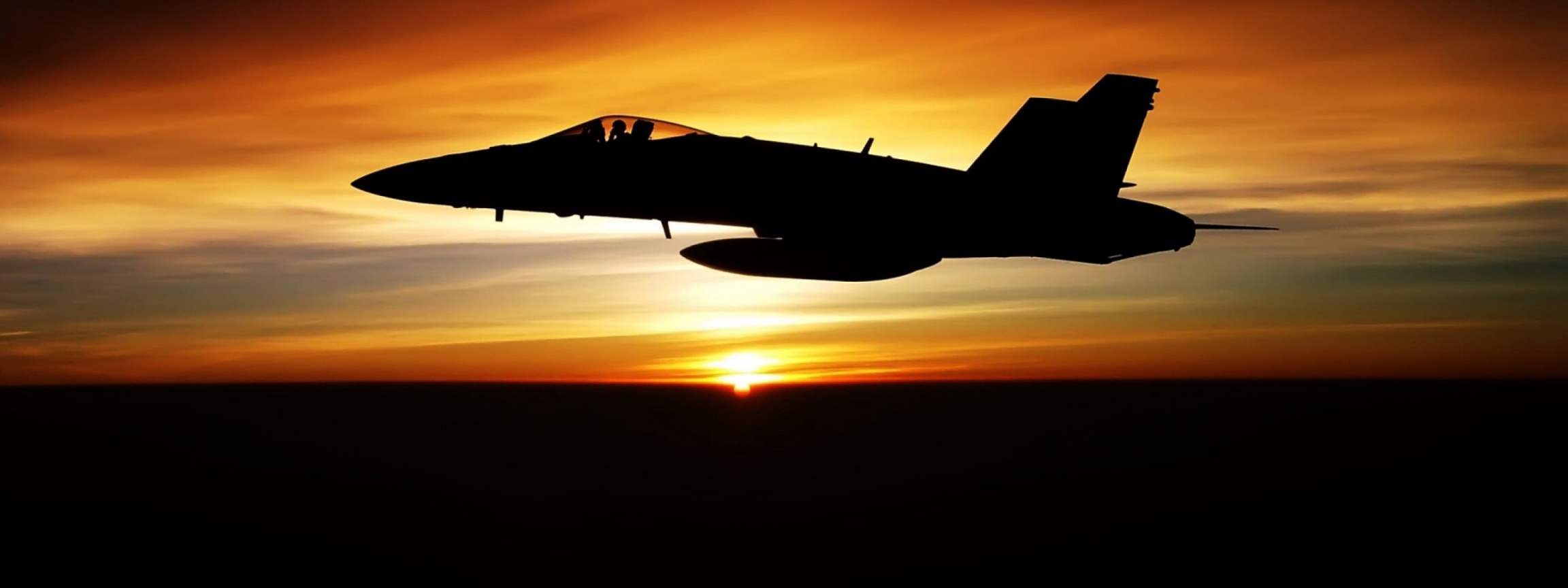 Fighter Flying In Dusk Sky