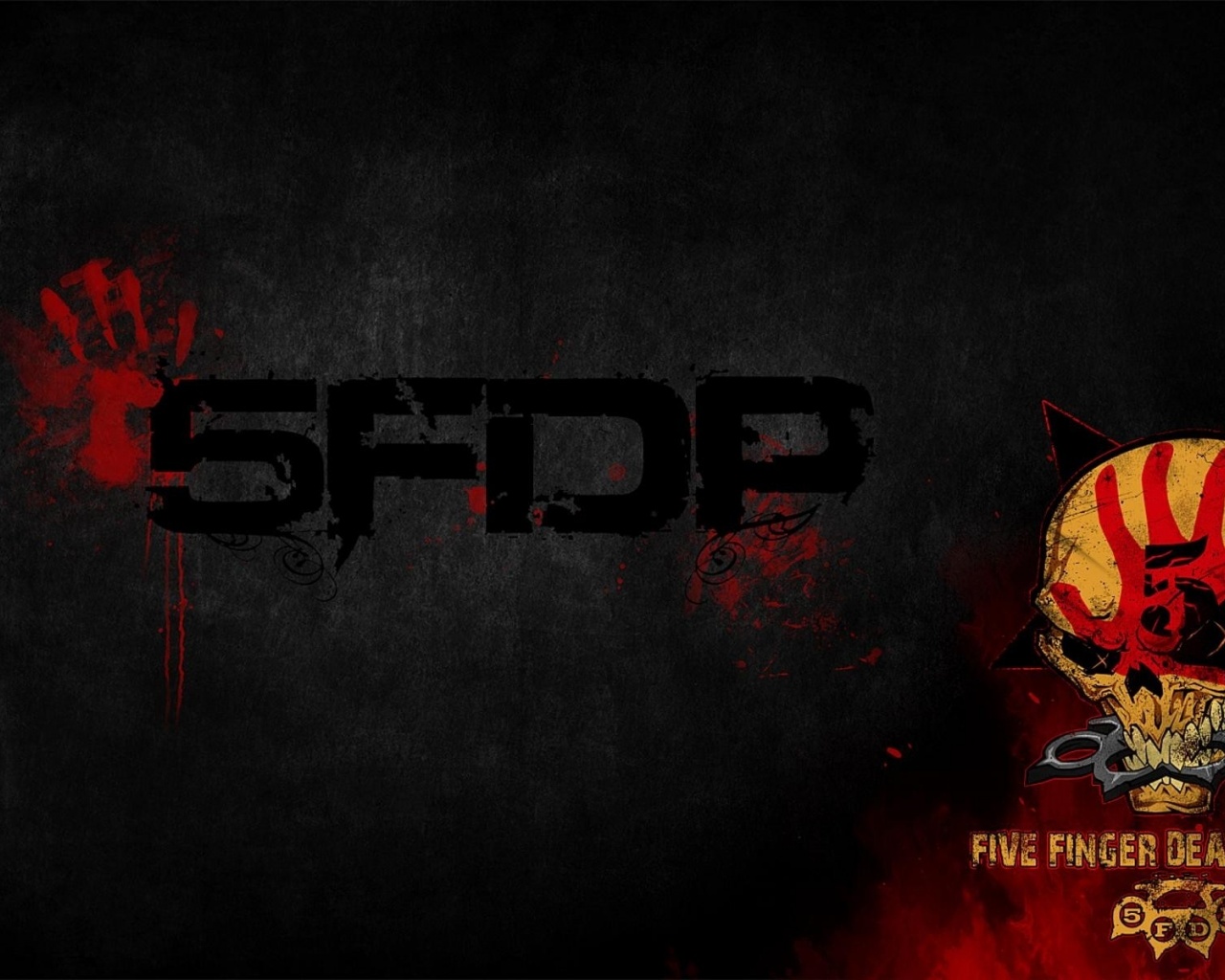 Finger Death Punch Logo Skull Sign Blood