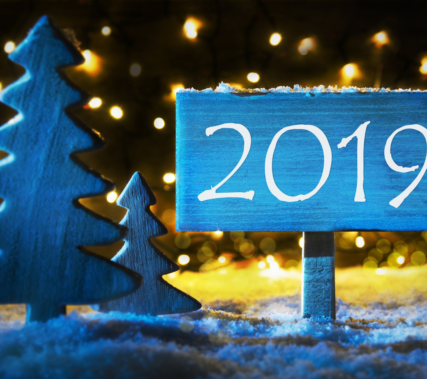 Fir Tree And Sign To 2019 New Year