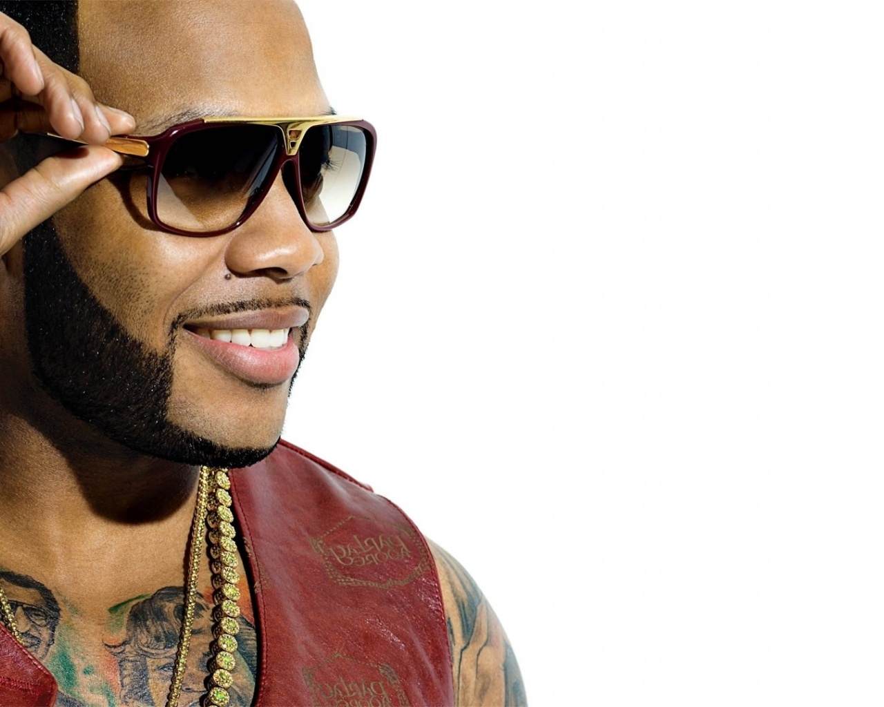 Flo Rida Glasses Smile Watches Chain