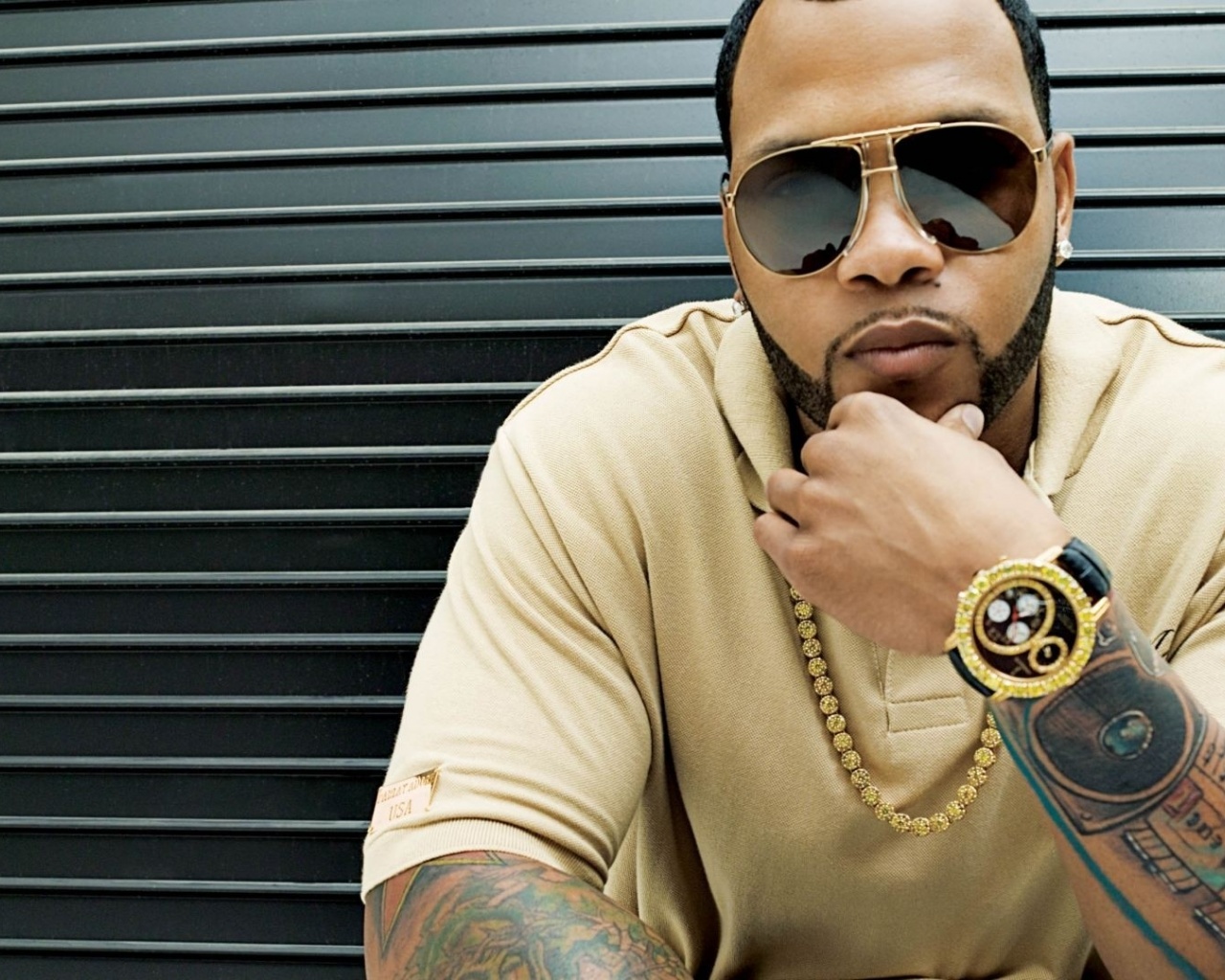 Flo Rida Glasses Tattoo Watches Hands