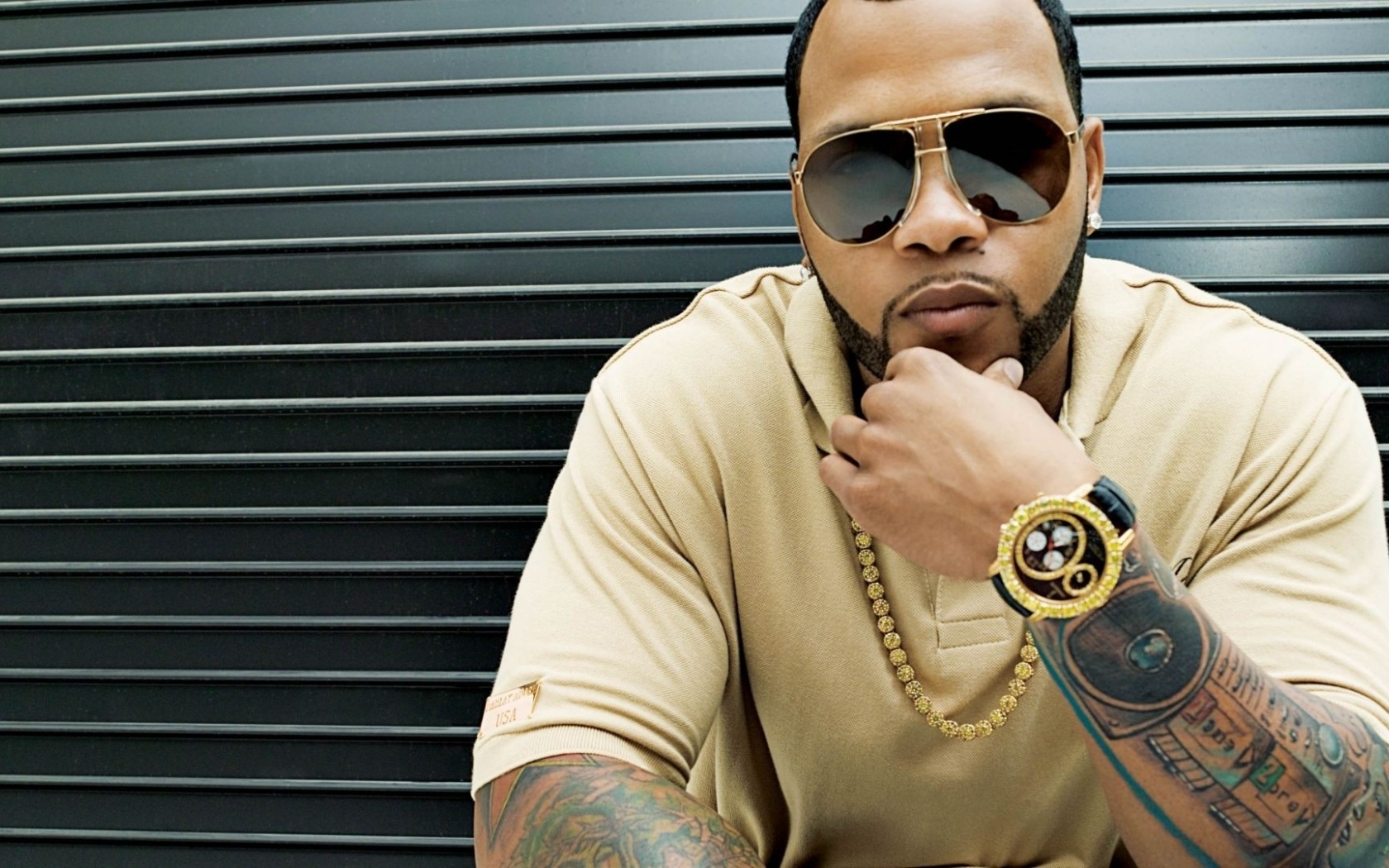 Flo Rida Glasses Tattoo Watches Hands