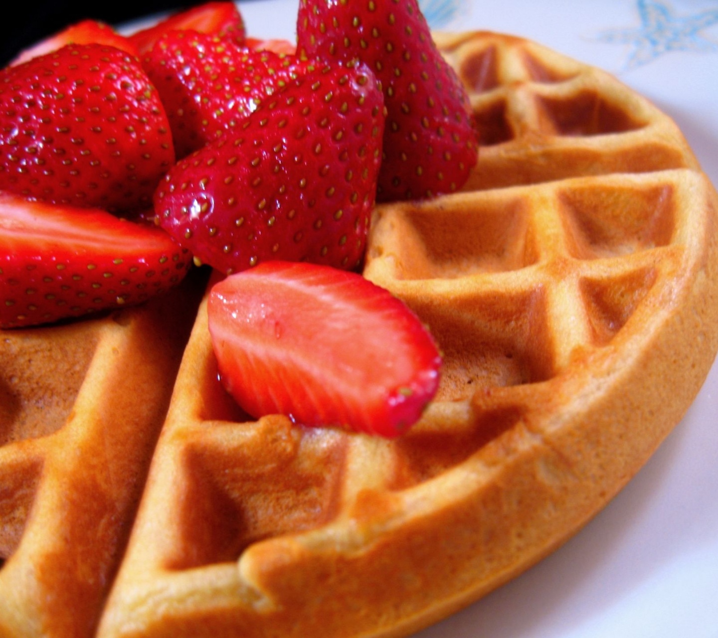 Food Waffles Strawberries