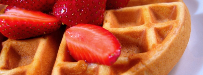 Food Waffles Strawberries