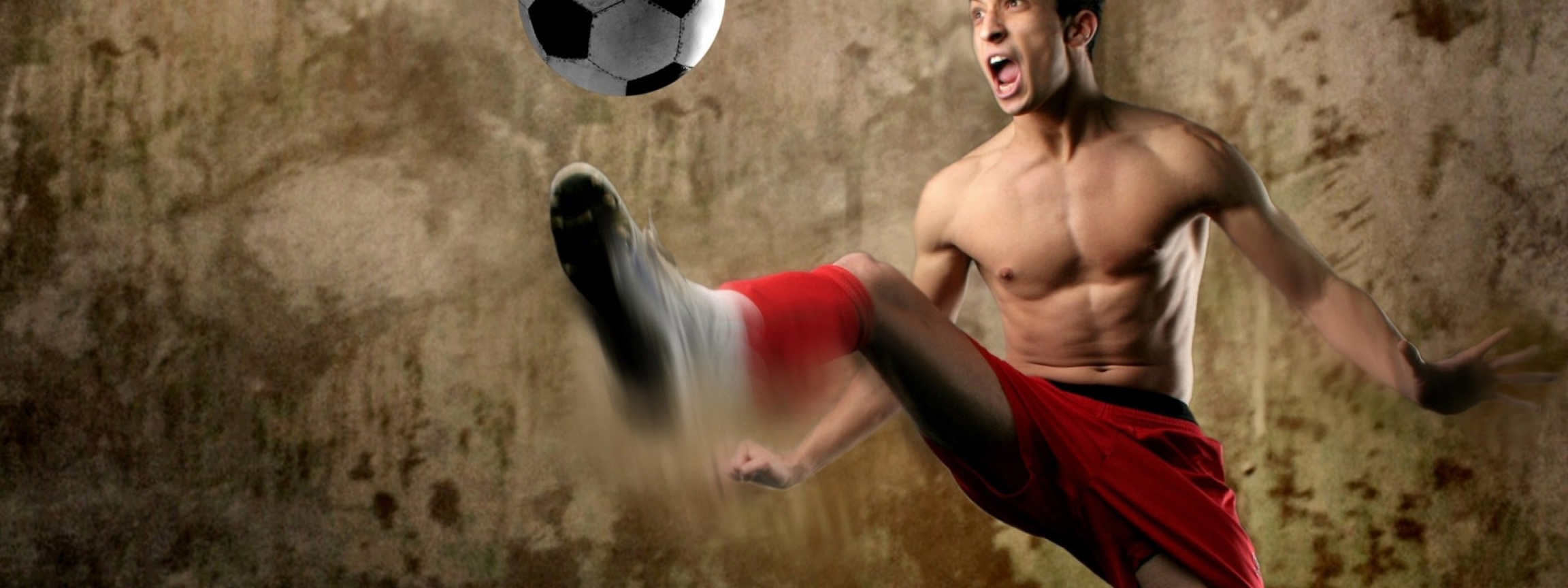 Footballer Kick A Ball