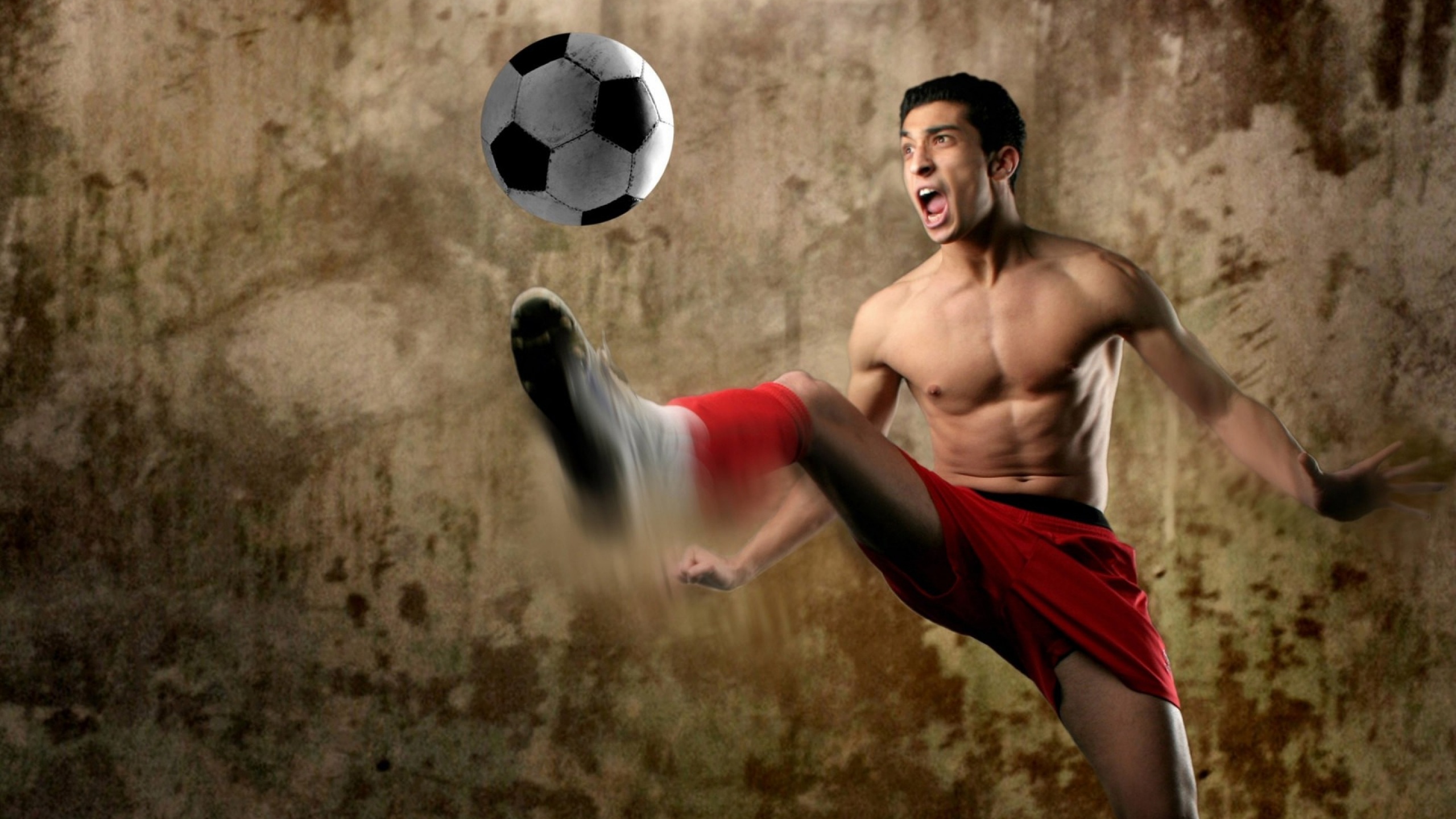 Footballer Kick A Ball