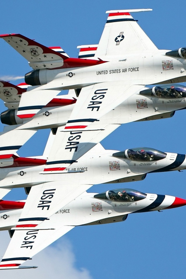 Four Fighters Lined Flight