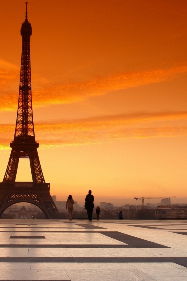 France Paris Evening Sunset People Sky Square Eiffel Tower City Landscape