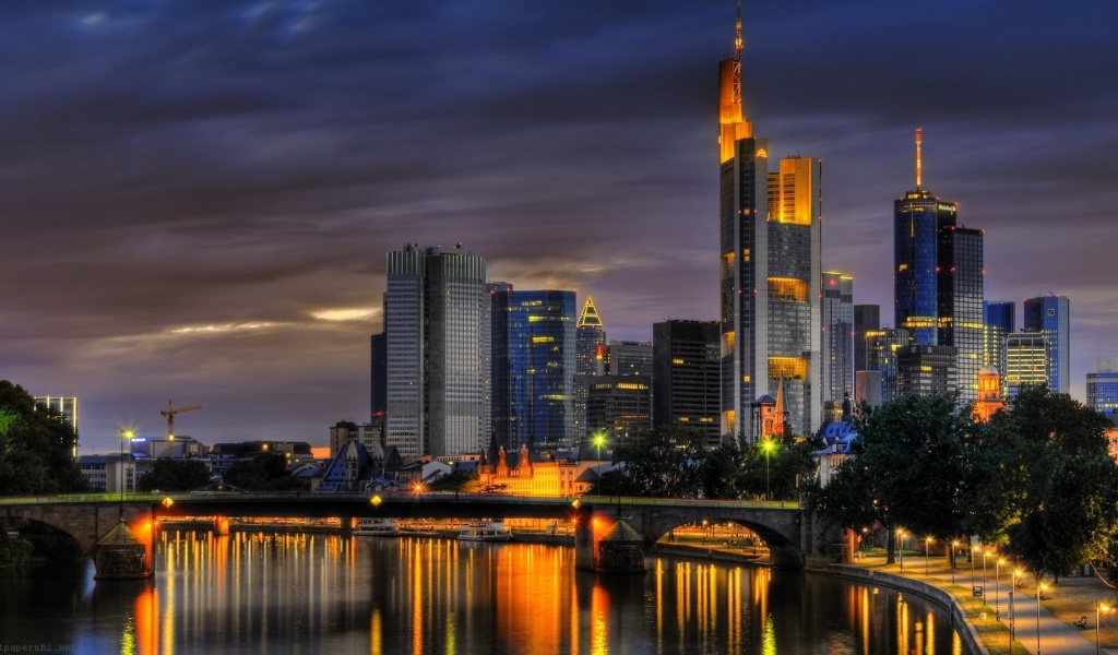 Frankfurt Am Main Germany Building River City Landscape