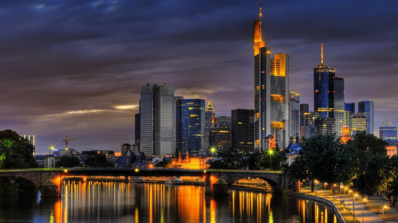 Frankfurt Am Main Germany Building River City Landscape