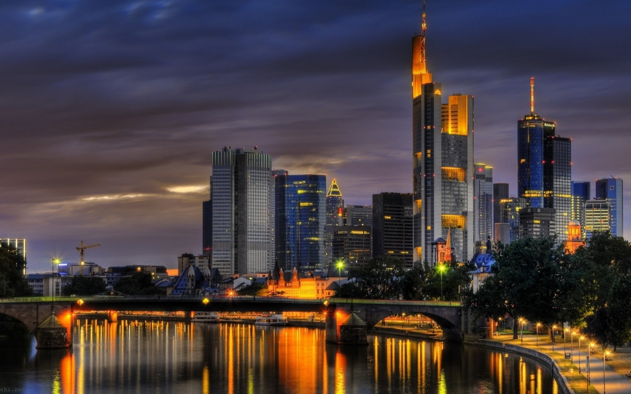 Frankfurt Am Main Germany Building River City Landscape