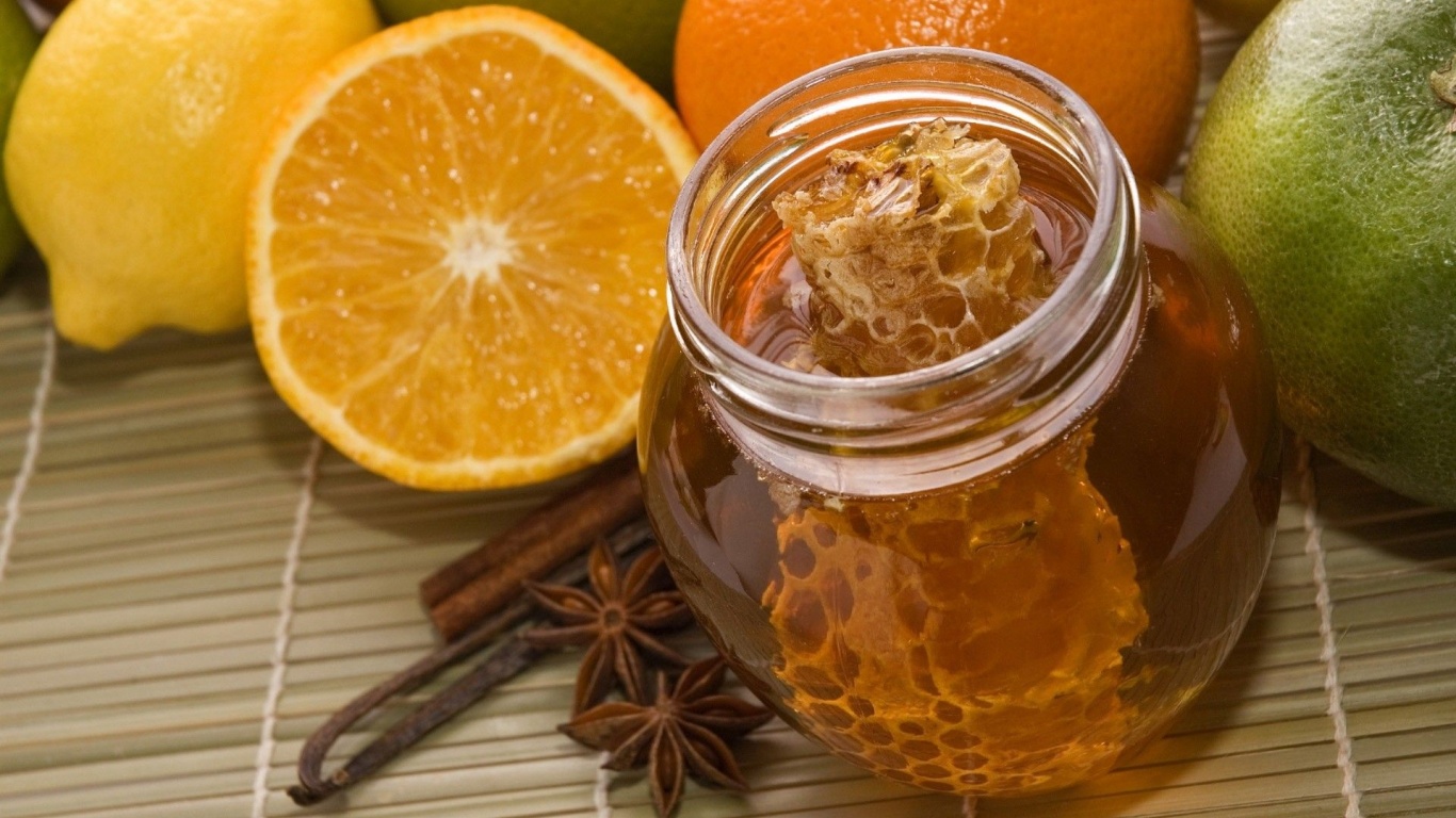 Fruits Food Jar Honey Limes Oranges Orange Slices Lemons